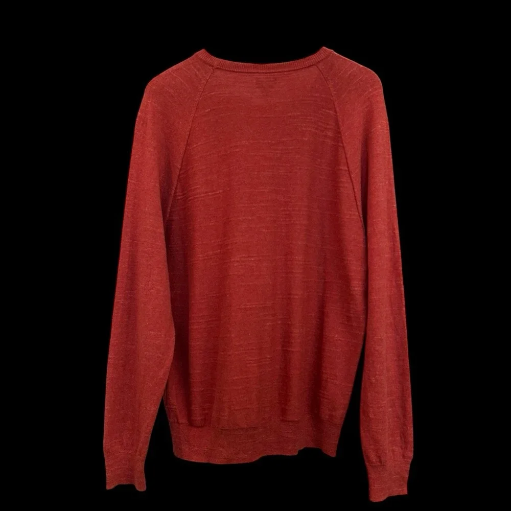 J. Crew‎ Burnt Orange Rust Crewneck 100% Cotton Pullover Sweater Men Size L #229